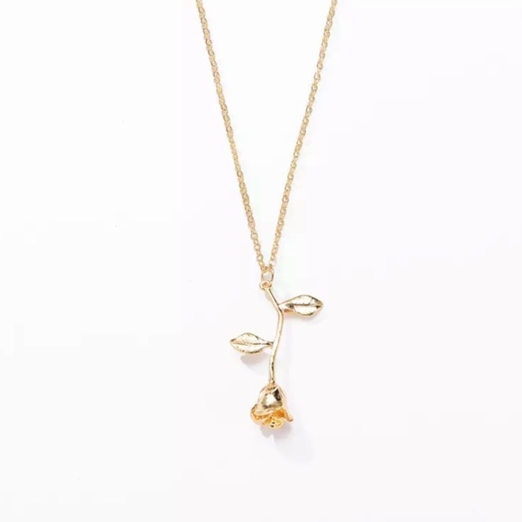 “Beauty & the Beast" Rose Dainty Elegant Necklace - Picture 3 of 12